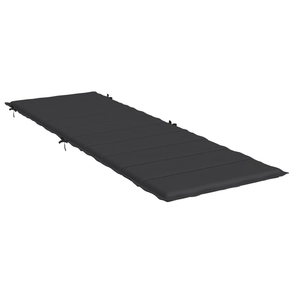 vidaXL Μαξιλάρι Ξαπλώστρας Μαύρο 186x58x4 εκ. από Ύφασμα Oxford