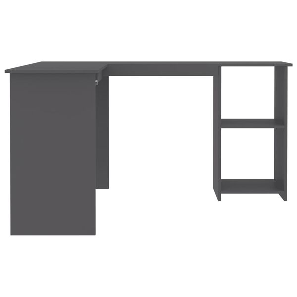 vidaXL Γραφείο Γωνιακό Γκρι 120 x 140 x 75 εκ. από Επεξ. Ξύλο