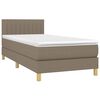 vidaXL &Kappa;&rho;&epsilon;&beta;ά&tau;&iota; Boxspring &mu;&epsilon; &Sigma;&tau;&rho;ώ&mu;&alpha; & LED Taupe 80x200 &epsilon;&kappa;. &Upsilon;&phi;&alpha;&sigma;&mu;ά&tau;&iota;&nu;&omicron;