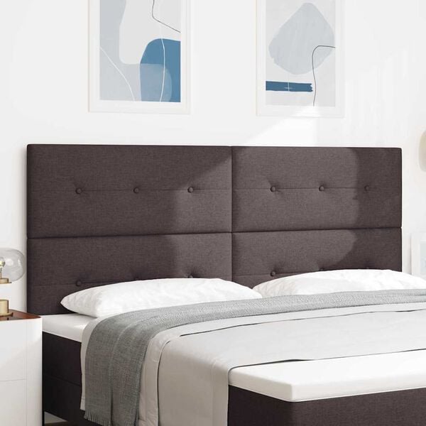 vidaXL Κεφαλάρι με κεφαλάρι Σκούρο καφέ Σκούρο καφέ 200 cm ύφασμα