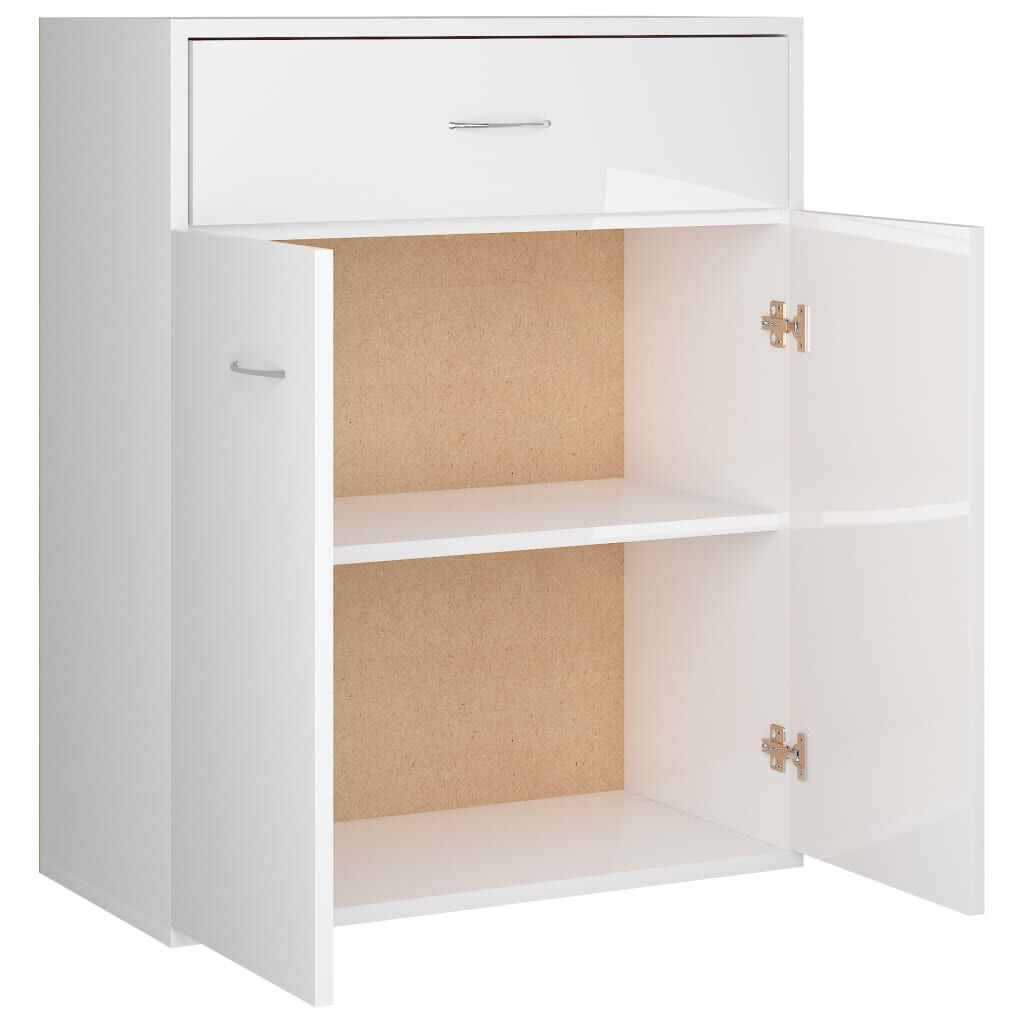vidaXL Ντουλάπι Γυαλιστερό Λευκό 60 x 30 x 75 εκ. από Επεξ. Ξύλο
