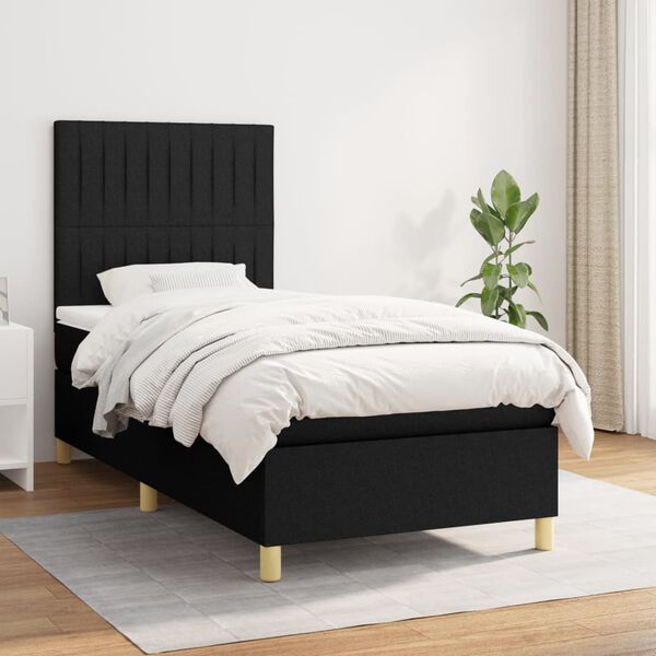 vidaXL &Kappa;&rho;&epsilon;&beta;ά&tau;&iota; Boxspring &mu;&epsilon; &Sigma;&tau;&rho;ώ&mu;&alpha; &Mu;&alpha;ύ&rho;&omicron; 80 x 200 &epsilon;&kappa;. &Upsilon;&phi;&alpha;&sigma;&mu;ά&tau;&iota;&nu;&omicron;