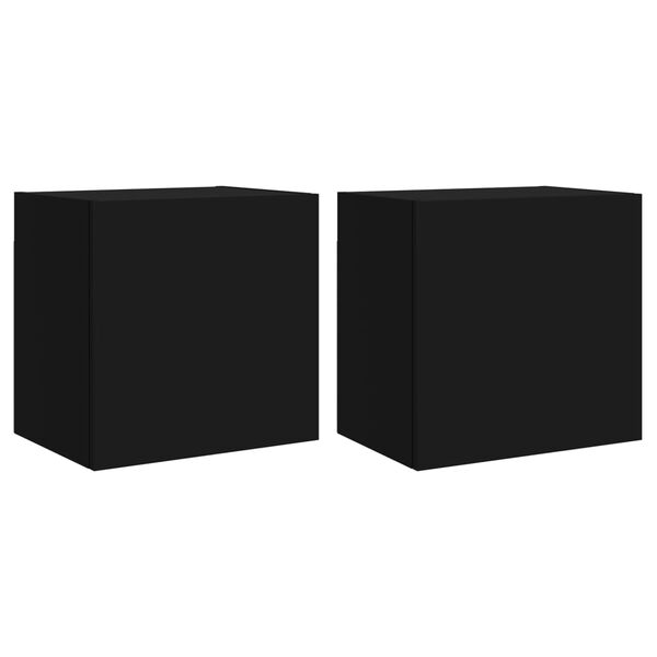 vidaXL Έπιπλα Τηλεόρασης Τοίχου 2 τεμ Μαύρα 40,5x30x40εκ Επεξ. Ξύλο