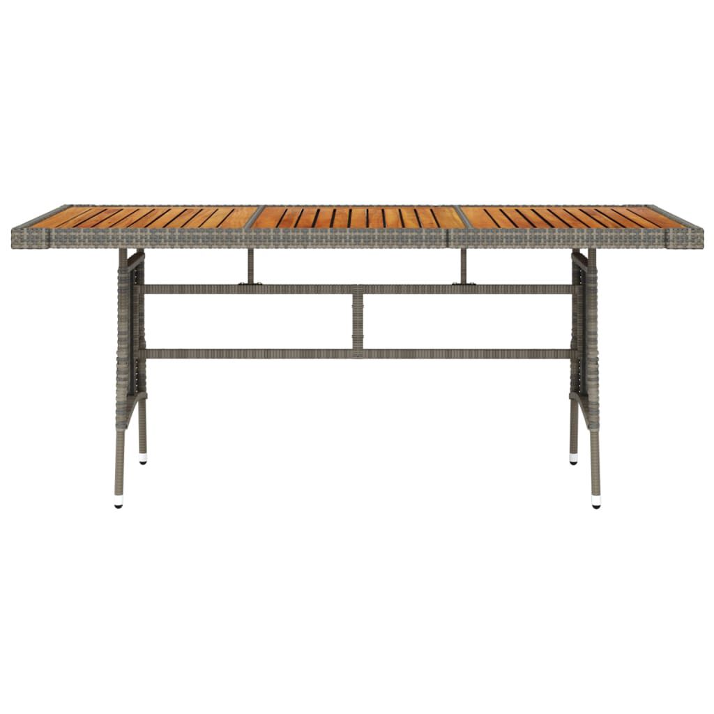 vidaXL Τραπέζι Κήπου Γκρι 160x70x72 εκ. Συνθ. Ρατάν/Μασίφ Ξύλο Ακακίας