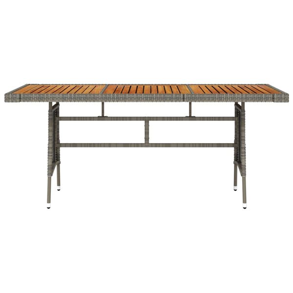 vidaXL Τραπέζι Κήπου Γκρι 160x70x72 εκ. Συνθ. Ρατάν/Μασίφ Ξύλο Ακακίας