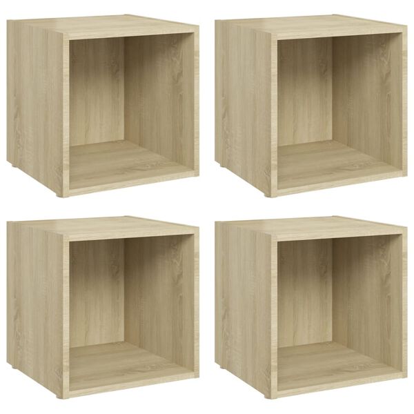 vidaXL Έπιπλα Τηλεόρασης 4 τεμ. Sonoma Δρυς 37x35x37 εκ. Επεξ. Ξύλο