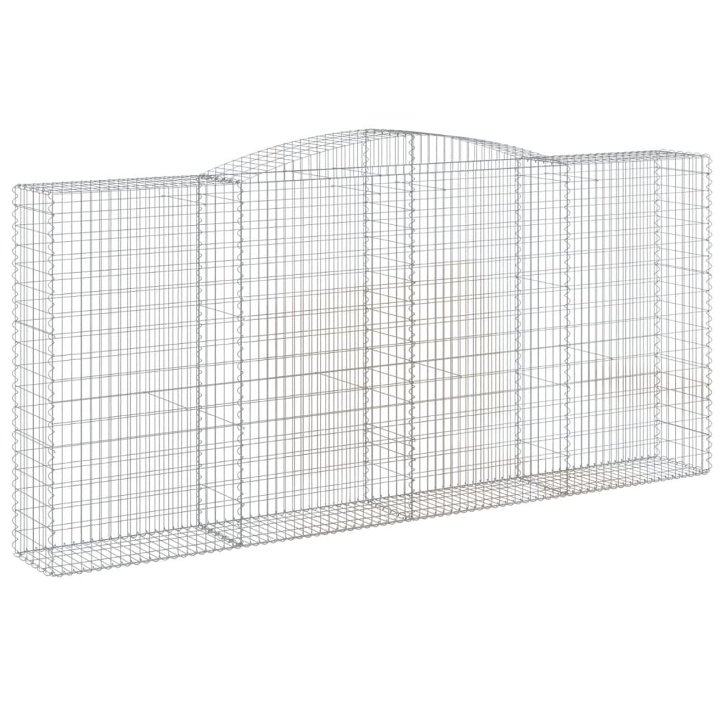 vidaXL Συρματοκιβώτια Τοξωτά 4 τεμ. 400x50x180/200 εκ. Γαλβαν. Ατσάλι