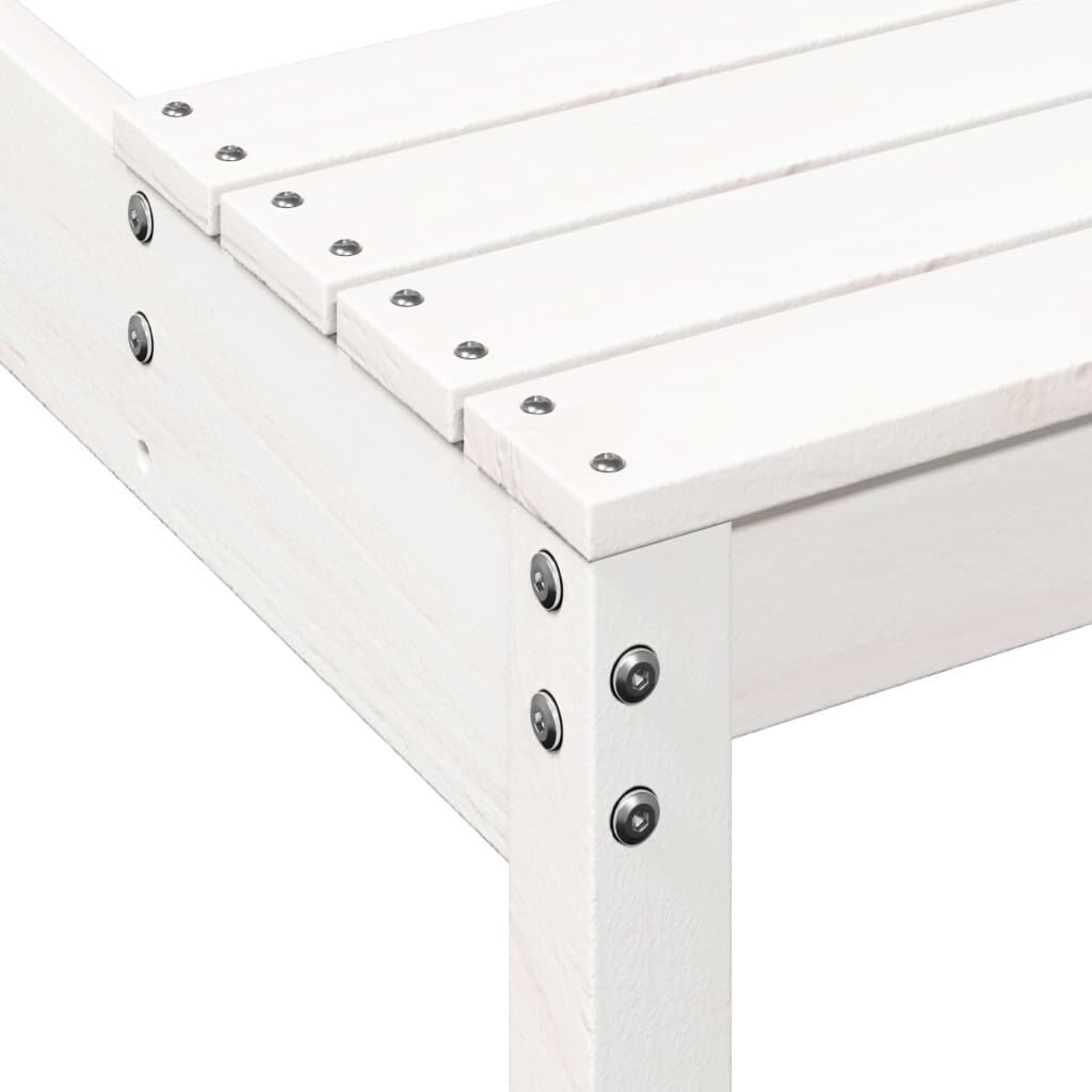 vidaXL Τραπέζι Πικνίκ Λευκό 110 x 134 x 75 εκ. από Μασίφ Ξύλο Πεύκου