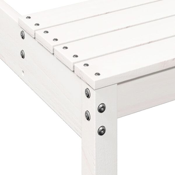 vidaXL Τραπέζι Πικνίκ Λευκό 110 x 134 x 75 εκ. από Μασίφ Ξύλο Πεύκου
