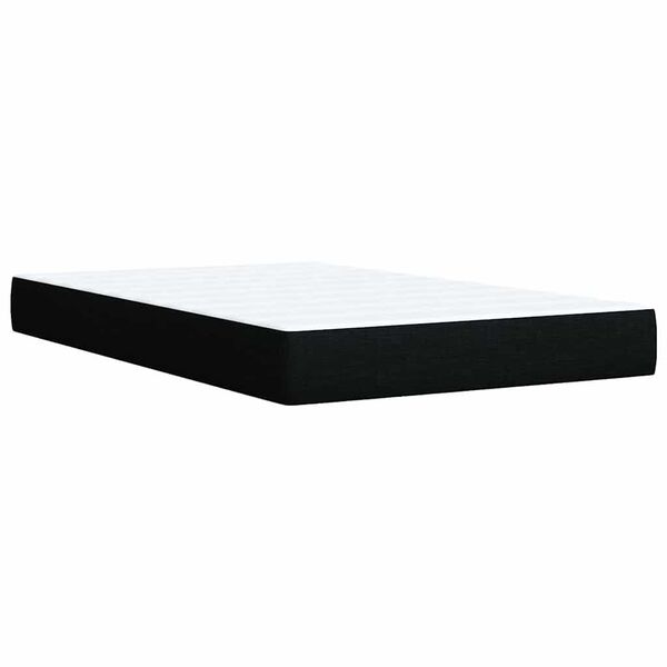 vidaXL Κρεβάτι Boxspring με Στρώμα Μαύρο 120x200 εκ. Υφασμάτινο