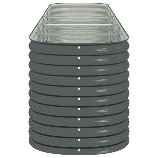 vidaXL Ζαρντινιέρα Υπερυψωμένη Γκρι 400x80x81 εκ. Γαλβανισμ. Χάλυβας