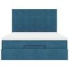 vidaXL Οθωμανικό κρεβάτι με στρώματα Σκούρο μπλε 140x190cm Βελούδο
