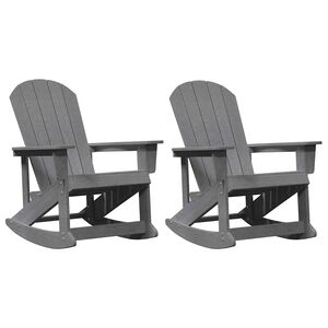 vidaXL Καρέκλες Ροκάντας Adirondack 2 pcs Ανοιχτό γκρι HDPE