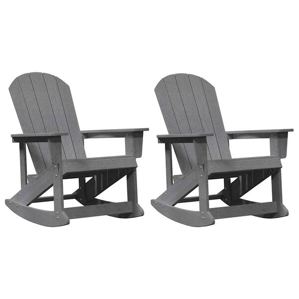 vidaXL Καρέκλες Ροκάντας Adirondack 2 pcs Ανοιχτό γκρι HDPE