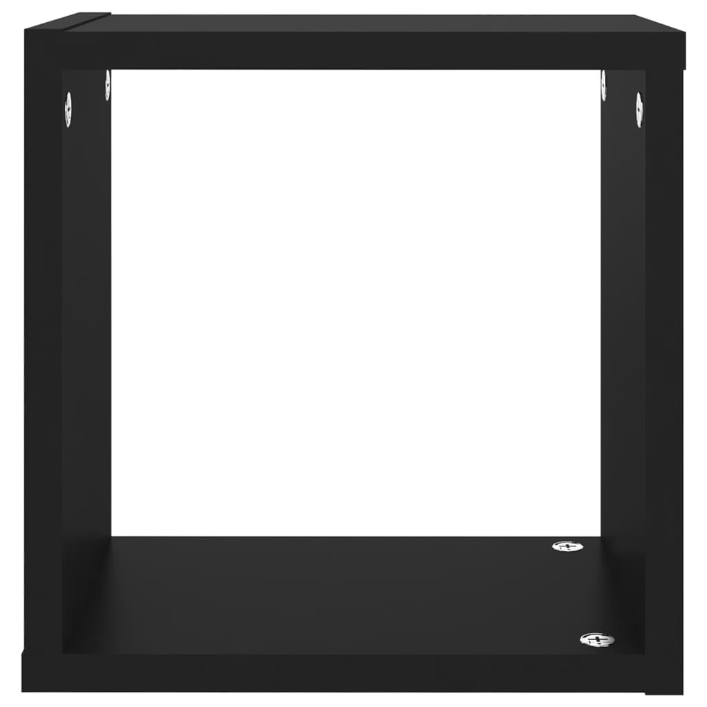 vidaXL Ράφια Κύβοι Τοίχου 6 τεμ. Μαύρα 26 x 15 x 26 εκ.