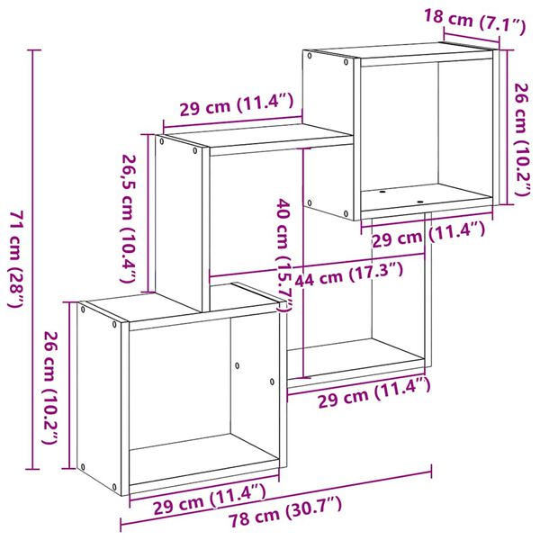vidaXL Ντουλάπι Τοίχου Λευκό 78x18x71 εκ. από Επεξεργασμένο Ξύλο