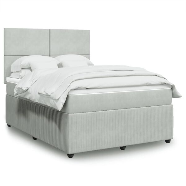 vidaXL &Kappa;&rho;&epsilon;&beta;ά&tau;&iota; Boxspring &mu;&epsilon; &Sigma;&tau;&rho;ώ&mu;&alpha; &Alpha;&nu;&omicron;&iota;&chi;&tau;ό &Gamma;&kappa;&rho;&iota; 140x190 &epsilon;&kappa;. &Beta;&epsilon;&lambda;&omicron;ύ&delta;&iota;&nu;&omicron;
