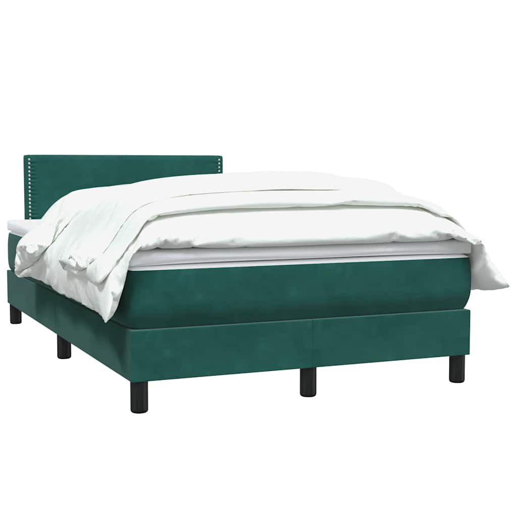 vidaXL Box Spring κρεβάτι με στρώμα σκούρο πράσινο 120x220cm Βελούδινο