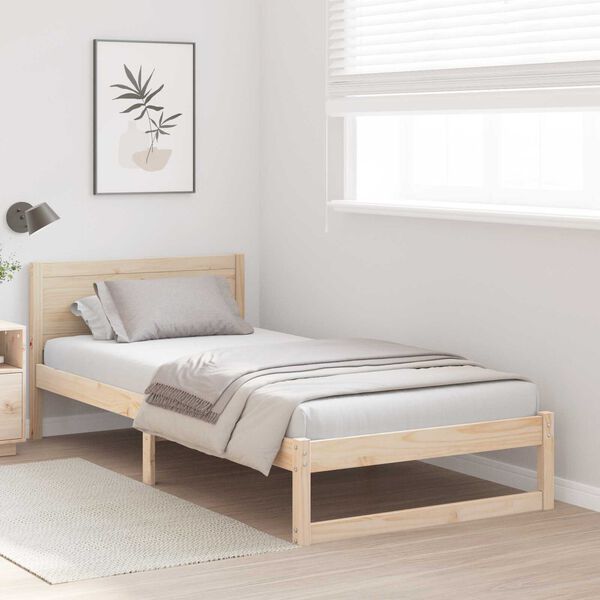 vidaXL Κρεβάτι Φυσικό Μασίφ Ξύλο Πεύκου 90 x 190 cm Μετατρέψιμο