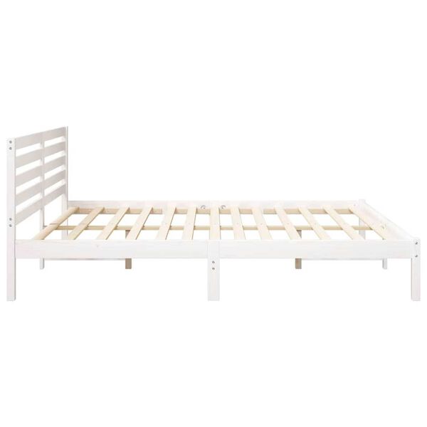 vidaXL Σκελετός Κρεβατιού Λευκό 200 x 200 cm Μασίφ ξύλο πεύκου