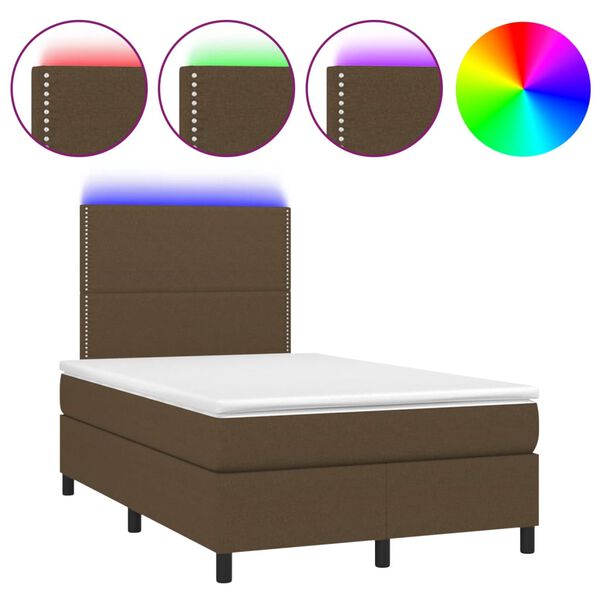 vidaXL &Kappa;&rho;&epsilon;&beta;ά&tau;&iota; Boxspring &mu;&epsilon; &Sigma;&tau;&rho;ώ&mu;&alpha; & LED &Sigma;&kappa;.&Kappa;&alpha;&phi;έ 120x190&epsilon;&kappa;. &Upsilon;&phi;&alpha;&sigma;&mu;ά&tau;&iota;&nu;&omicron;