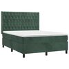 vidaXL Κρεβάτι Boxspring με Στρώμα Σκούρο Πράσινο 140x190εκ. Βελούδινο