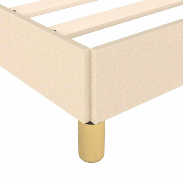 vidaXL Σκελετός Κρεβατιού Χωρίς Στρώμα Κρεμ 140x200 εκ.Υφασμάτινο
