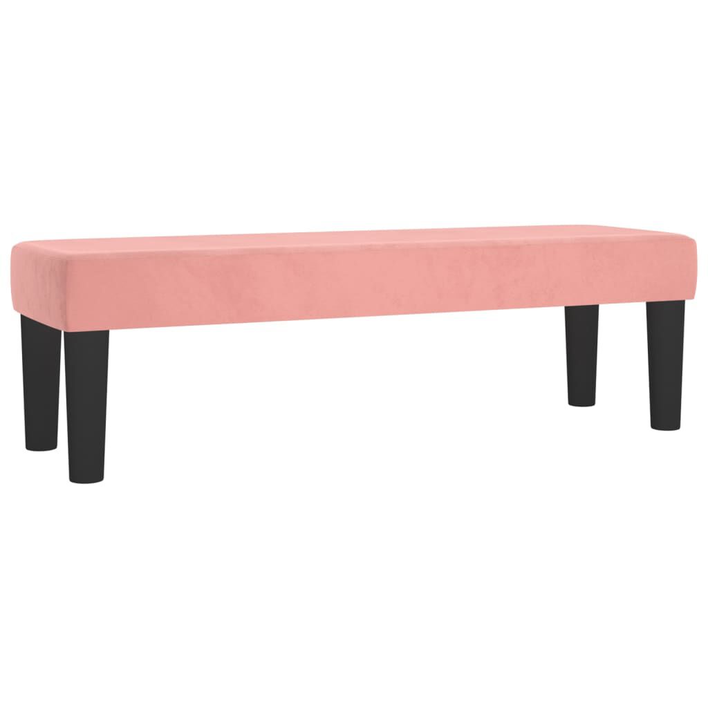 vidaXL Κρεβάτι Boxspring με Στρώμα Ροζ 140x200 εκ. Βελούδινο