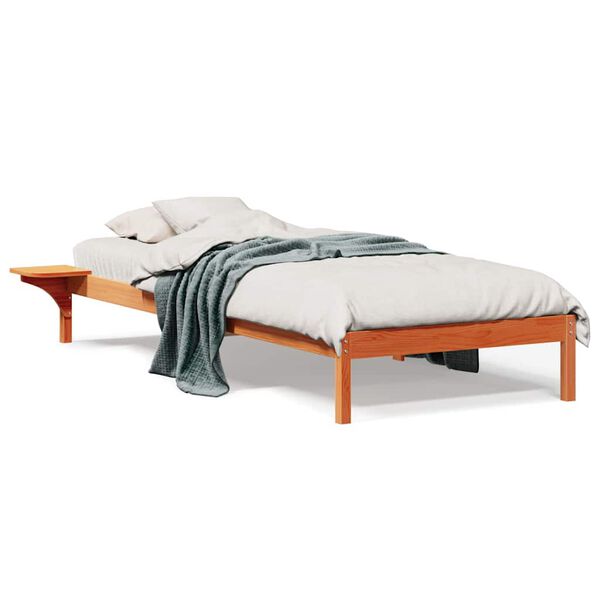 vidaXL Κρεβατοκάμαρα με Πλαϊνά Τραπέζια Κερωτό καφέ 100 x 210 cm