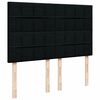 vidaXL Οθωμανικό κρεβάτι με στρώμα & LEDs Μαύρο 140x200 cm Ύφασμα