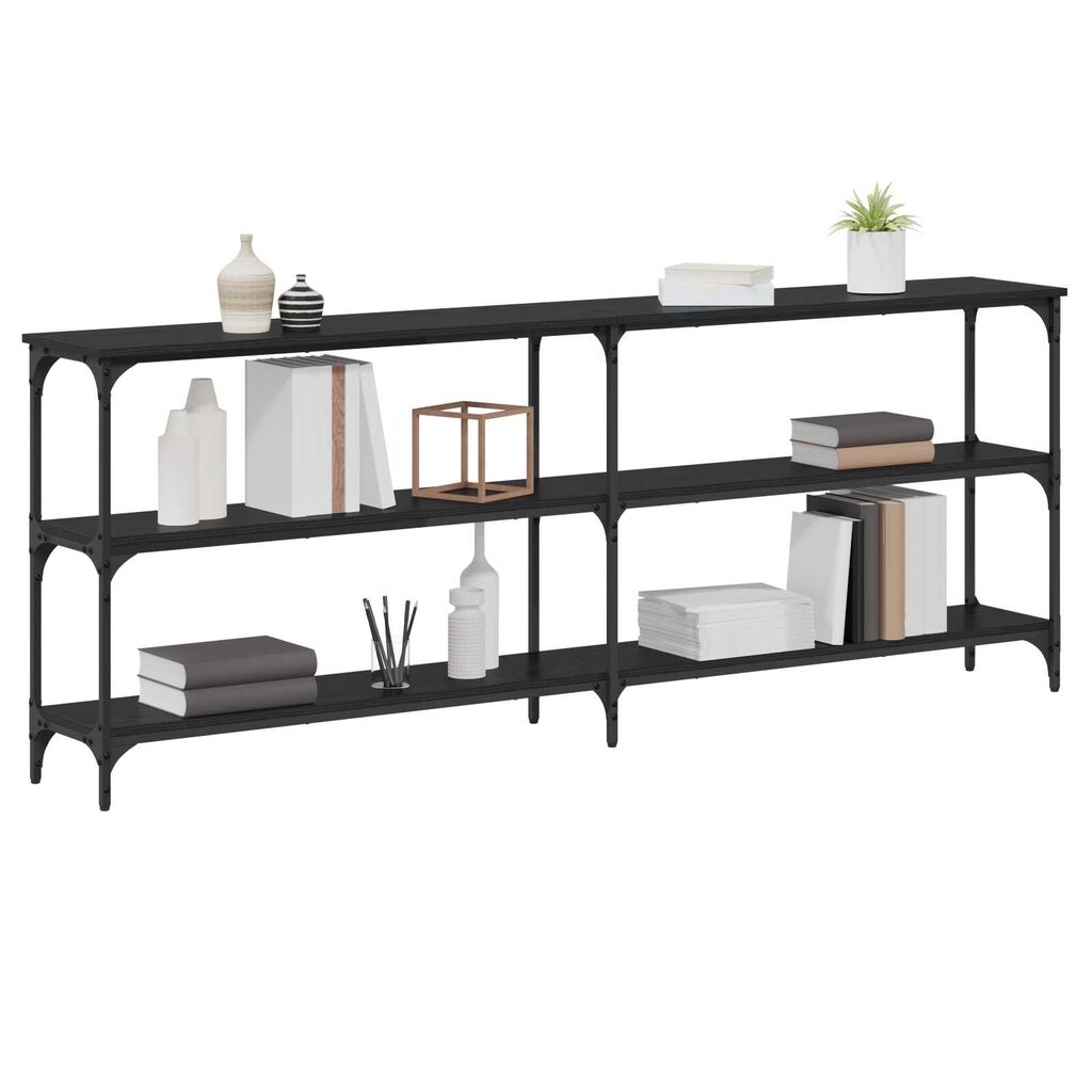 vidaXL Κονσόλα Μαύρη Δρυς 200x29x75 cm Επεξεργασμένο ξύλο