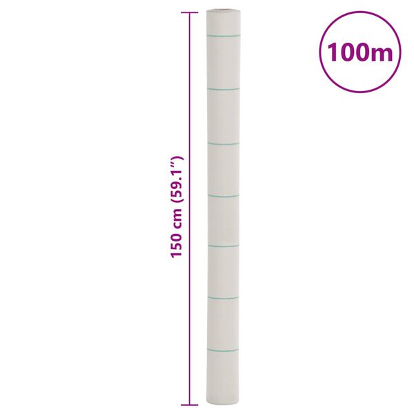 vidaXL Μεμβράνη Εδαφοκάλυψης Λευκή 1,5x100 μ. από Πολυπροπυλένιο