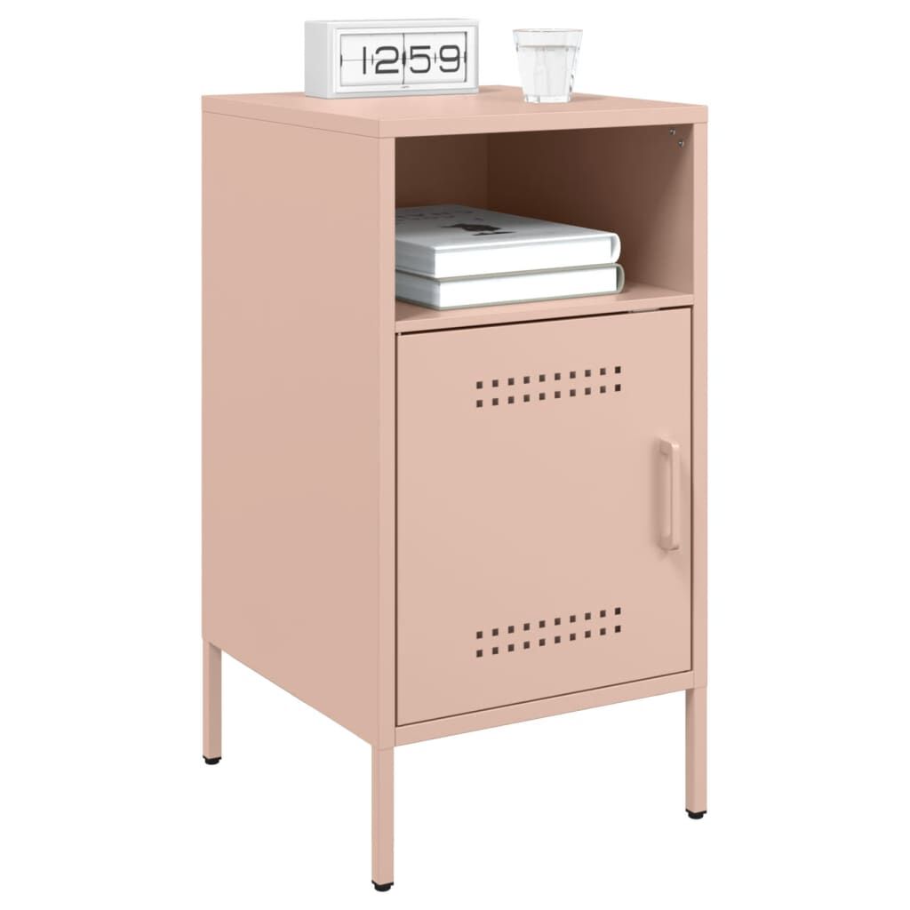 vidaXL Κομοδίνο Ροζ 36x39x68 εκ. από Χάλυβα