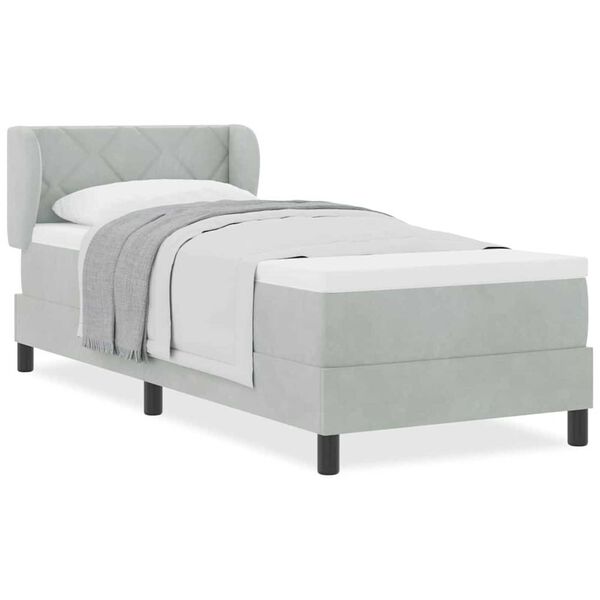 vidaXL Κρεβάτι με Ελατήρια και Στρώμα Σκούρου Γκρι 80x200 εκ. Βελούδο