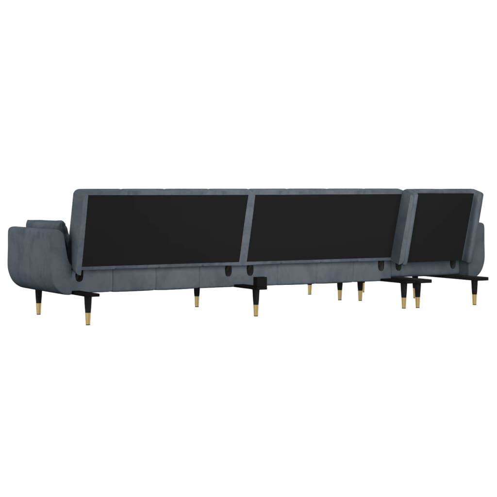vidaXL Καναπές Κρεβάτι Γωνιακός Σκ. Γκρι 275 x 140 x 70 εκ. Βελούδινος