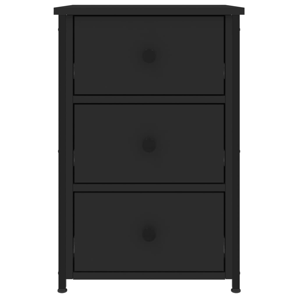 vidaXL Κομοδίνα 2 τεμ. Μαύρα 40 x 36 x 60 εκ. από Επεξεργασμένο Ξύλο
