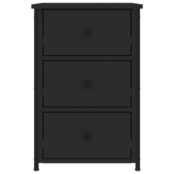 vidaXL Κομοδίνα 2 τεμ. Μαύρα 40 x 36 x 60 εκ. από Επεξεργασμένο Ξύλο