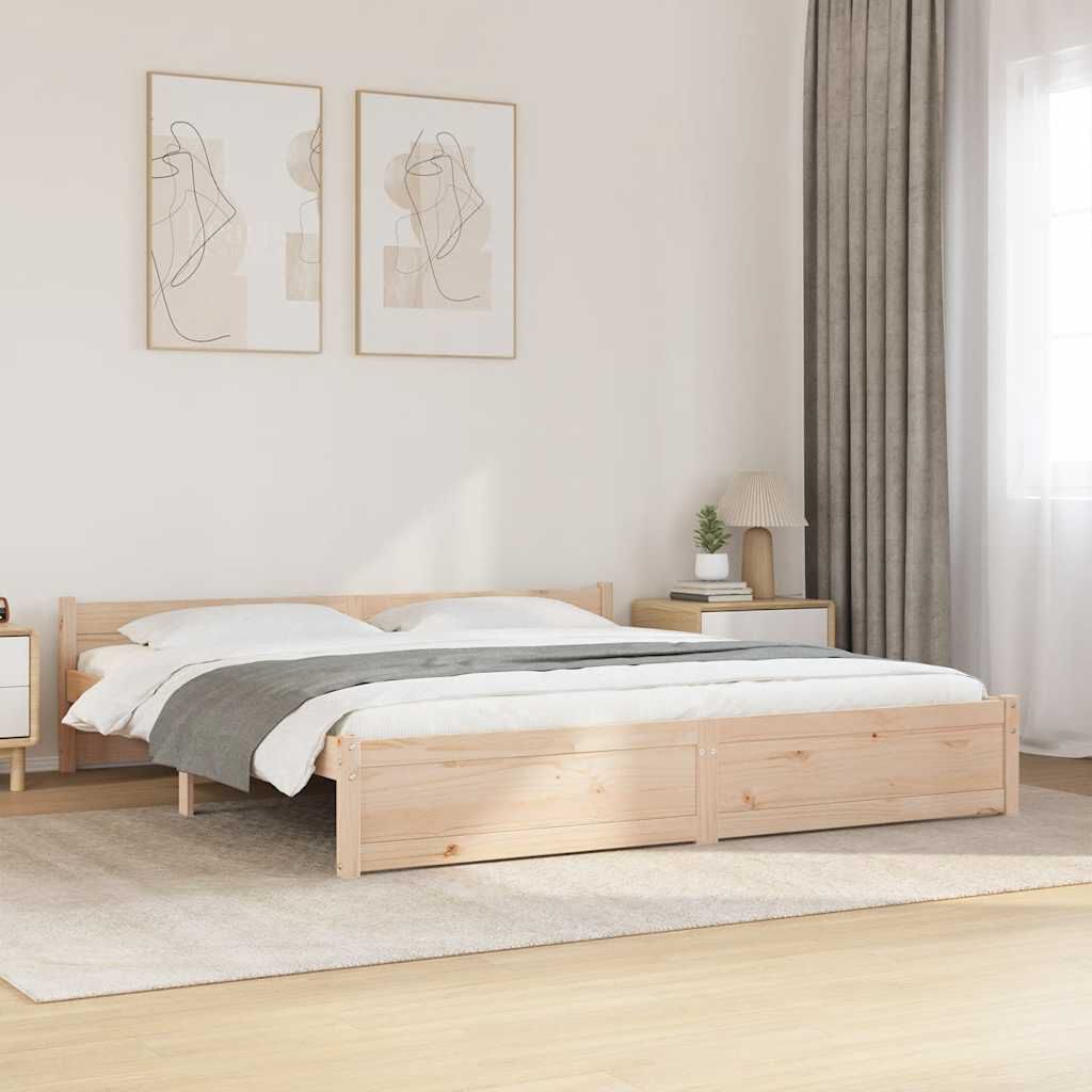 vidaXL Πλαίσιο Κρεβατιού 180 x 200 εκ. Μασίφ Ξύλο Super King Size