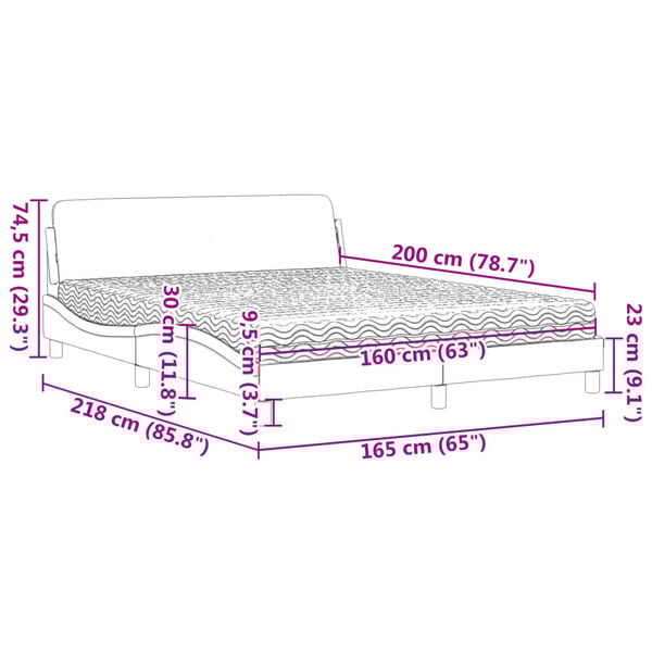 vidaXL Κρεβάτι Μπλε 160x200 εκ. Υφασμάτινο
