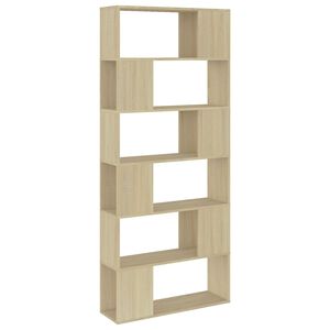 vidaXL Βιβλιοθήκη/Διαχωρ. Χώρου Sonoma Δρυς 80x24x186 εκ. Επεξ. Ξύλο