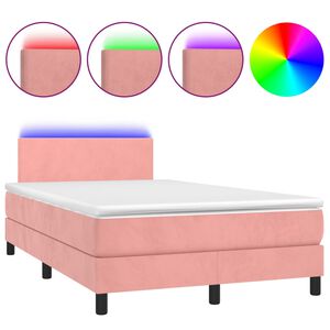 vidaXL &Kappa;&rho;&epsilon;&beta;ά&tau;&iota; Boxspring &mu;&epsilon; &Sigma;&tau;&rho;ώ&mu;&alpha; & LED &Rho;&omicron;&zeta; 120x200 &epsilon;&kappa;. &Beta;&epsilon;&lambda;&omicron;ύ&delta;&iota;&nu;&omicron;
