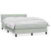 vidaXL Κρεβάτι Boxspring με Στρώμα Ανοιχτό Γκρι 140x220 εκ. Βελούδινο