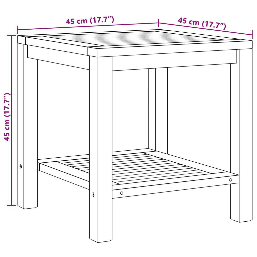 vidaXL Τραπεζάκι σαλονιού Καφέ 45 x 45 x 45 cm Μασίφ ξύλο teak