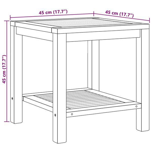 vidaXL Τραπεζάκι σαλονιού Καφέ 45 x 45 x 45 cm Μασίφ ξύλο teak