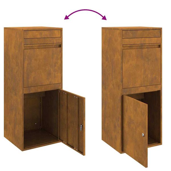 vidaXL Θυρίδα Πακέτων Σκ rusty 41 x 38 x 103 εκ