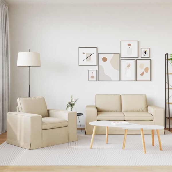 vidaXL &Sigma;&epsilon;&tau; &Kappa;&alpha;&nu;&alpha;&pi;έ 2 pcs &Kappa;&rho;&epsilon;&mu; 182 x 80 x 82 &epsilon;&kappa; ύ&phi;&alpha;&sigma;&mu;&alpha;