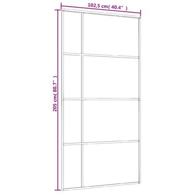 vidaXL Συρόμενη Πόρτα Λευκή 102,5 x 205 εκ. από Γυαλί ESG / Αλουμίνιο