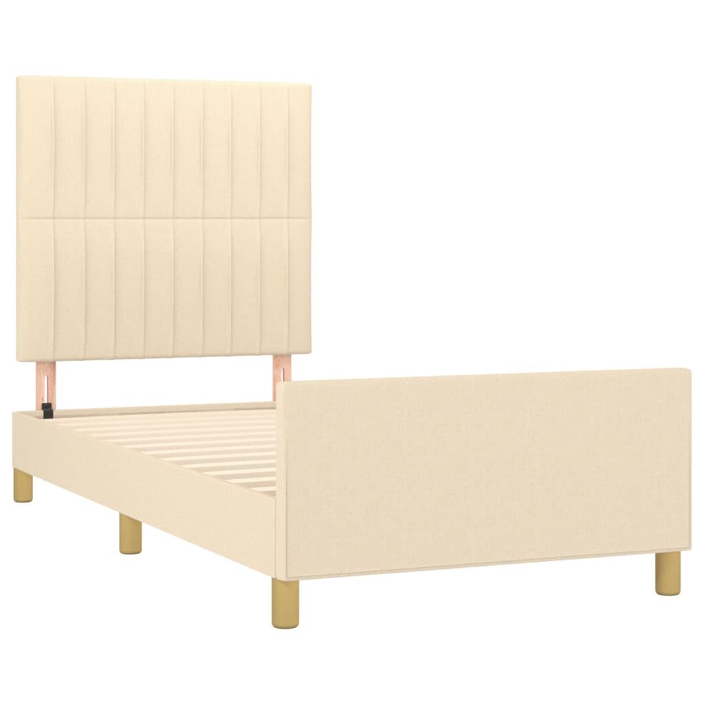 vidaXL Πλαίσιο κρεβατιού χωρίς στρώμα Κρέμα 80x200 cm Ύφασμα