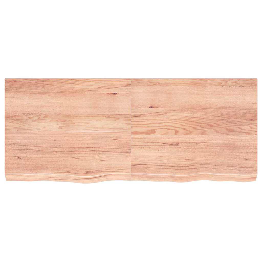 vidaXL Ράφι Τοίχου Ανοιχτό Καφέ 120x50x(2-6)εκ. Επεξ. Μασίφ Ξύλο Δρυός