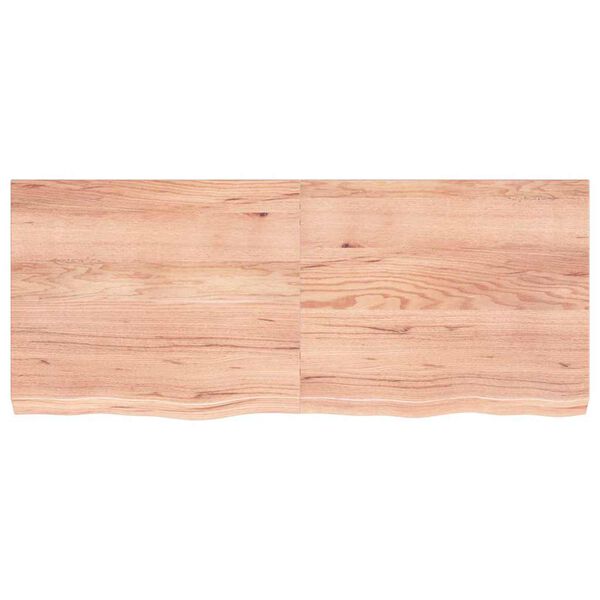 vidaXL Ράφι Τοίχου Ανοιχτό Καφέ 120x50x(2-6)εκ. Επεξ. Μασίφ Ξύλο Δρυός